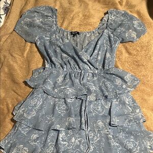 Trixxi Light Blue Floral Dress